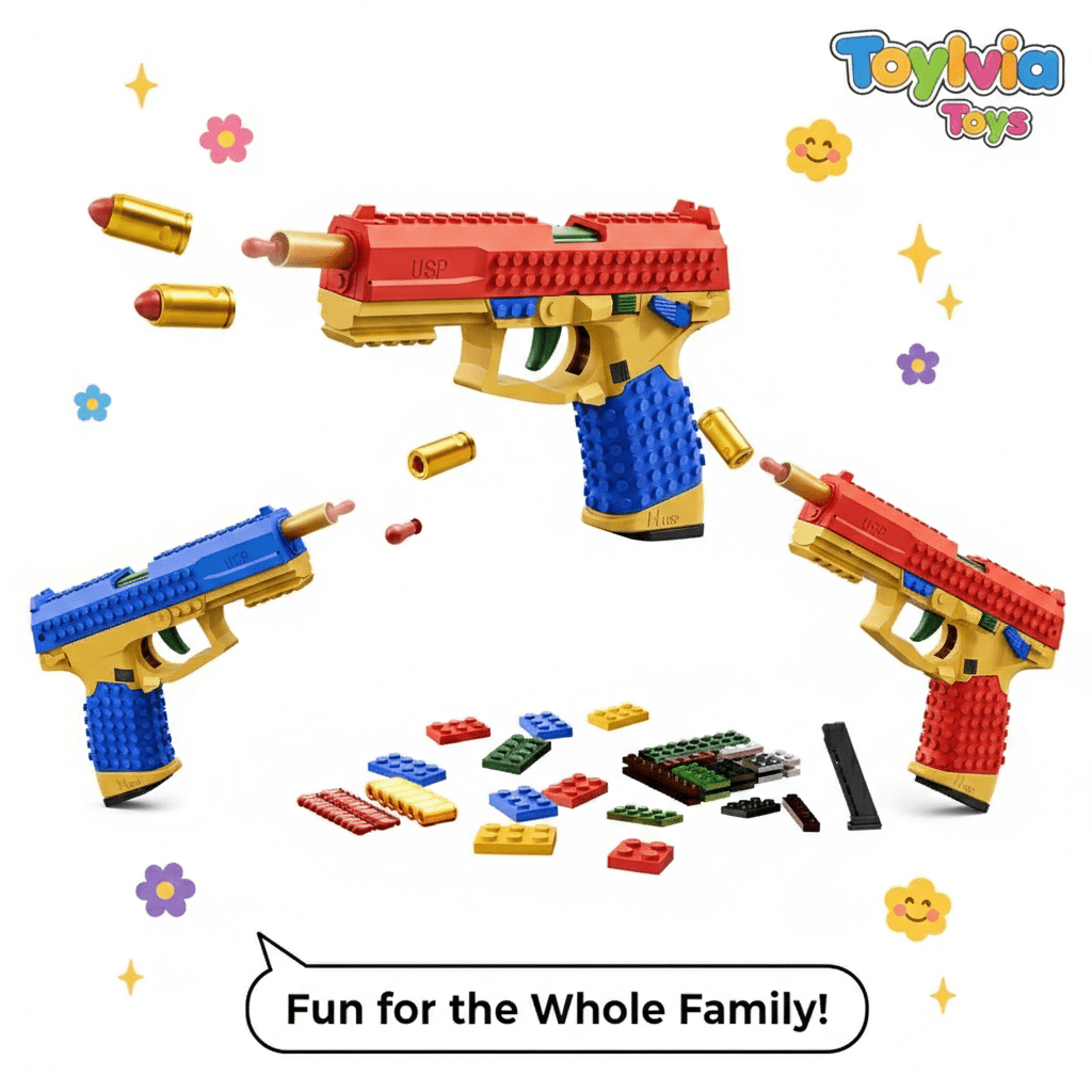 Tactical Gun Block Puzzle Toy - Realistic Blowback & Soft Bullet Game - Toylvia™ - Toylvia™ Main image