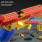 Tactical Gun Block Puzzle Toy - Realistic Blowback & Soft Bullet Game