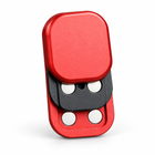 Red three-layer aluminum and steel magnetic push slider fidget