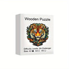Majestic Tiger Wooden Jigsaw Puzzle Unique Animal Shaped Pieces
