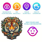 Majestic Tiger Wooden Jigsaw Puzzle Unique Animal Shaped Pieces