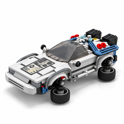 1:24 Scale Classic Movie Racing Car Building Blocks - Time Machine MOC