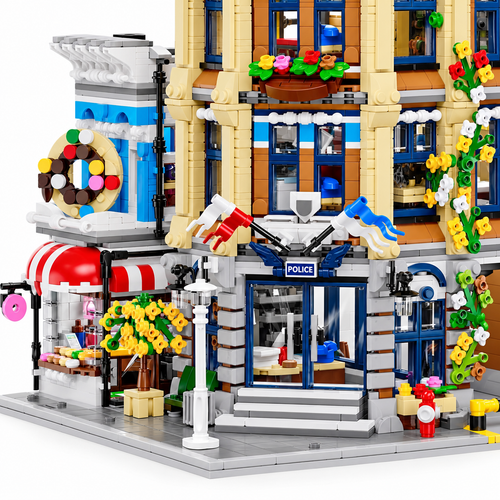 Town Police Station Modular Building Blocks Set 3111PCS - alternate view