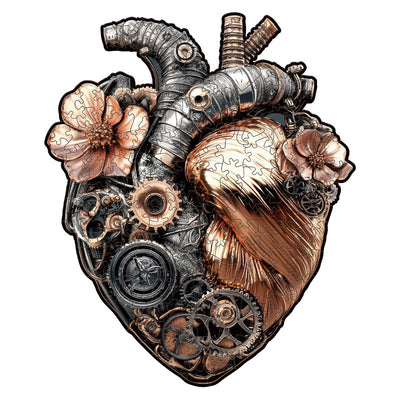 Chrono-Core: 3D Mechanical Heart Wooden Puzzle