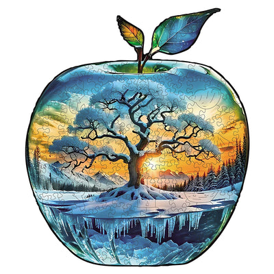 Arctic Orchard: High-Difficulty Apple Ice and Snow World Wooden Puzzle