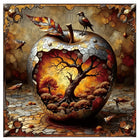 Botanical Core: High-Difficulty Apple World Wooden Jigsaw Puzzle