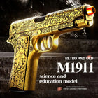 M1911 Engraved Pattern Soft Bullet Pistol Gun - Shell Throwing Blowback Blaster
