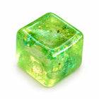 1pc Glitter Cube Squishy Fidget Toys, Slow Rising Squeeze Toy Square Stress Balls, Green