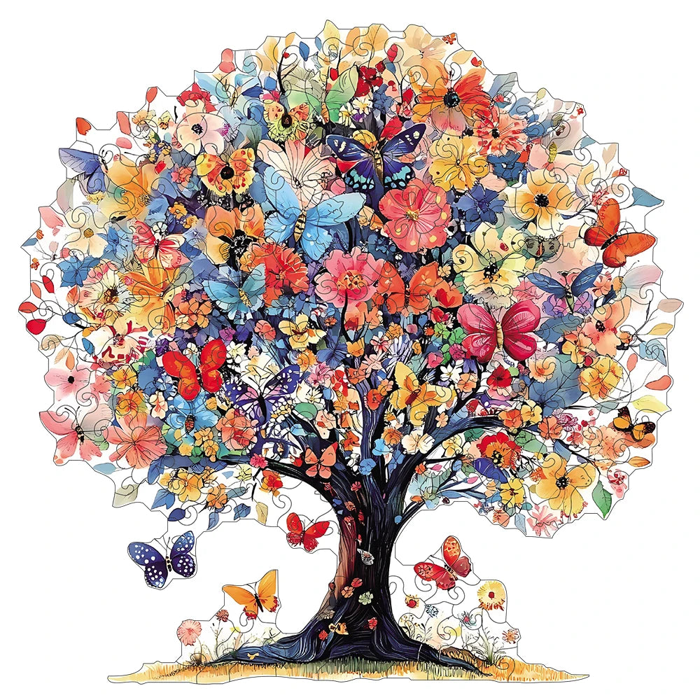 Monarch Canopy: Butterfly Tree Irregular Wooden Puzzle