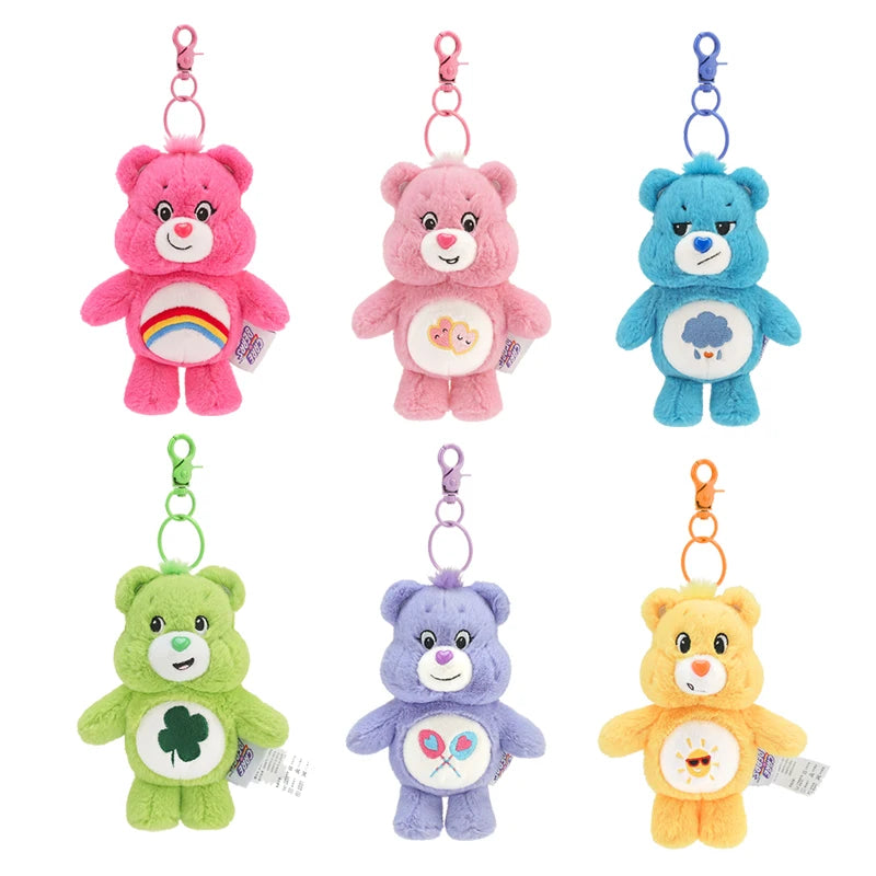 Care Bears Rainbow Plush Keychain | Kawaii Sound Doll Bag Accessory