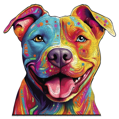 Chromatic Canine: Colorful Dog High-Difficulty Wood Jigsaw