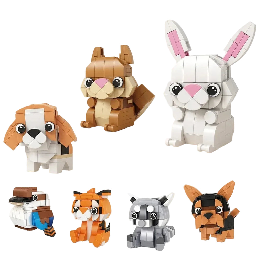 Cute Animal Assembly Building Blocks Set - Mini Particle Brick Figure