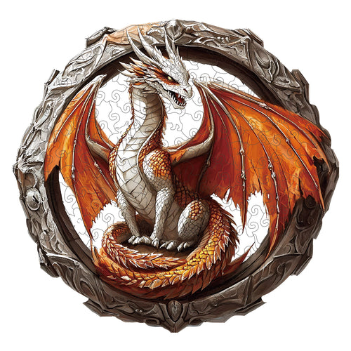 Dragon Wooden Puzzle for Adults - Irregular Animal Shaped Jigsaw