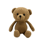 25cm Yarn Knitted Animal Dolls - Handcrafted Bear, Fox, & Puppy Plush Toys