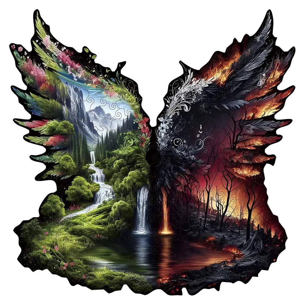 Majestic Vista: High-Difficulty Landscape Wooden Puzzle with Whimsies