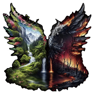 Majestic Vista: High-Difficulty Landscape Wooden Puzzle with Whimsies