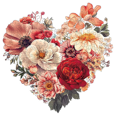 Eternal Bloom: High-Difficulty Love-Flower Animal Shaped Wooden Puzzle