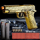 M1911 Engraved Pattern Soft Bullet Pistol Gun - Shell Throwing Blowback Blaster