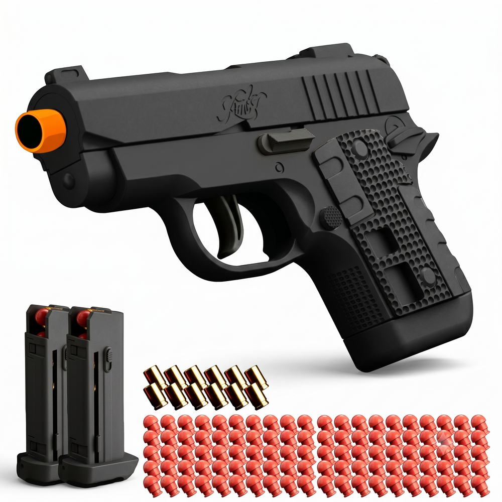 Pocket 1911 Mini Soft Bullet Pistol - Continuous Shell Throwing Toy Gun