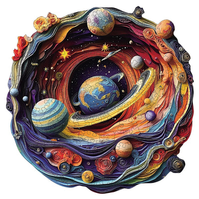 Celestial Sphere: Space Planet High-Difficulty Wood Jigsaw
