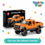 Toy truck and packaging with 'Toylovia Toys' branding on a white background