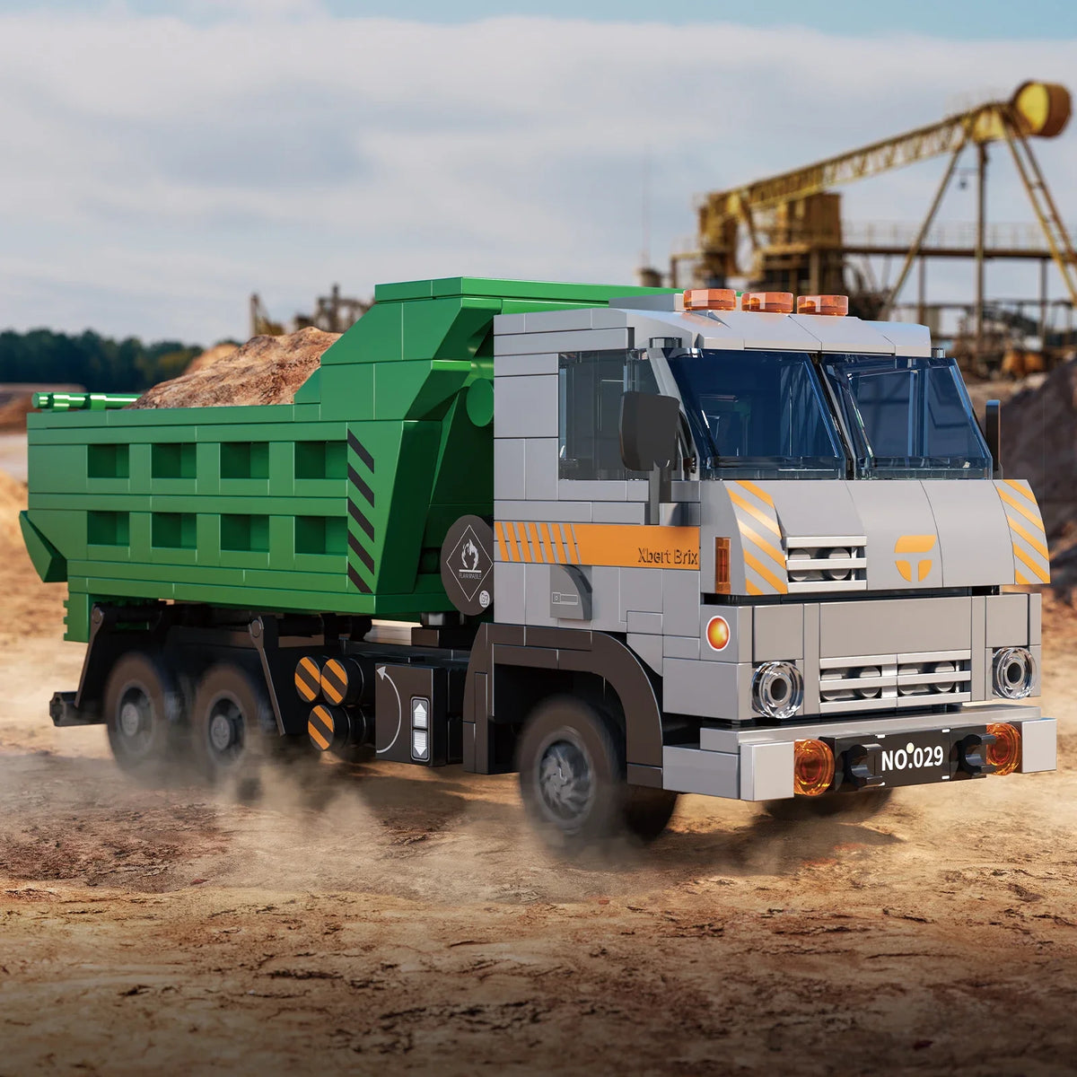 Toylvia 467PCS cargo truck building blocks front view construction site vehicle model