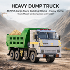 Toylvia 467PCS heavy dump truck building blocks model front view construction vehicle toy