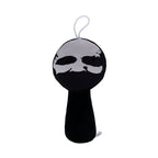 Black and white cartoon character plush toy with face design on a white background by Toylvia