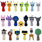 Colorful cartoon character plush toys collection with multiple cute designs on a white background by Toylvia