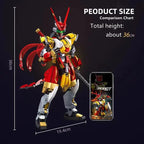 Cyber Wukong building blocks size chart showing 36 cm height
