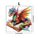 Large size dimensions of 3D dragon wooden jigsaw puzzle measuring approximately 29 cm