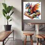 Finished 3D dragon wooden jigsaw puzzle displayed as fantasy wall art home decoration