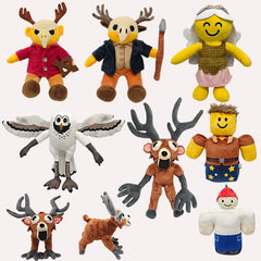 Toylvia Forest Deer Plush Collection – multiple character plush toys including reindeer, owl, elk, lion, angel, snowman, and hunter