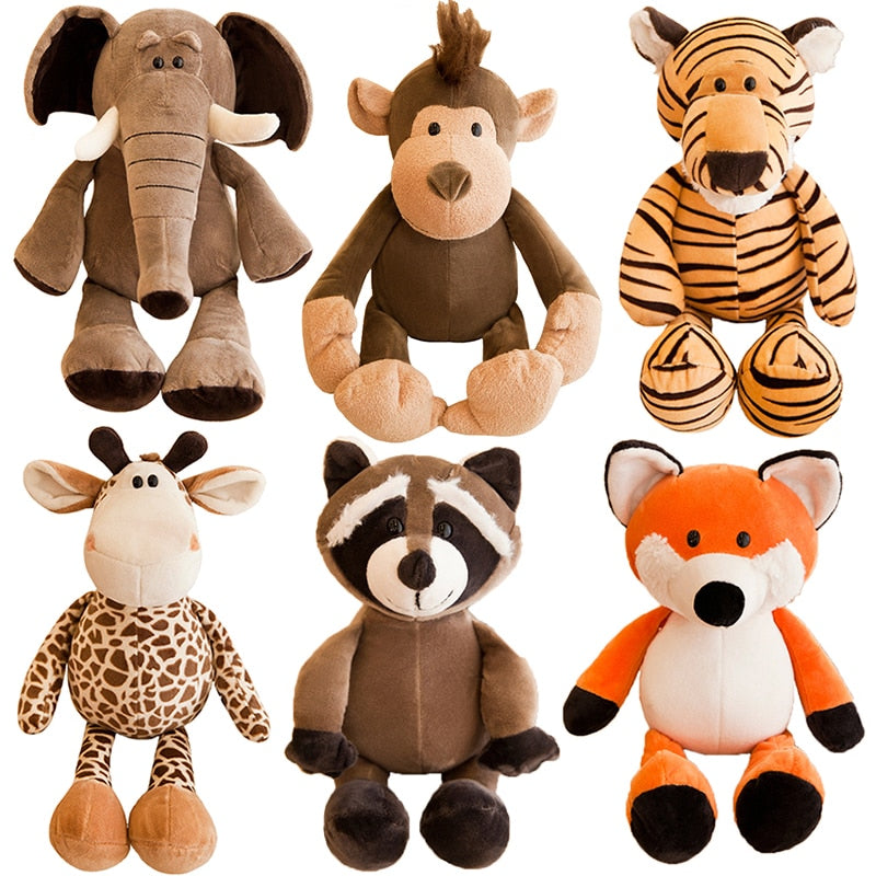 25cm & 35cm Jungle Animal Plush Toys - Cute Safari Stuffed Animal Collection
