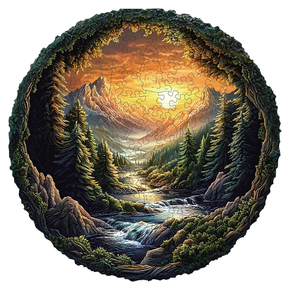 Wilderness Waters: Mountain Streams Landscape Adult Wooden Puzzle