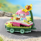 My Melody float parade building block cart with flowers and garden-style details