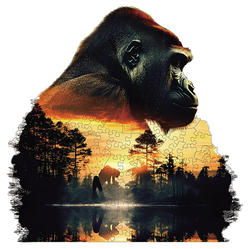 Canopy Sovereign: High-Difficulty Orangutan Forest Scenery Wooden Puzzle