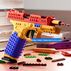 Toylvia SIG17 building block toy gun showing shell ejecting and trigger action