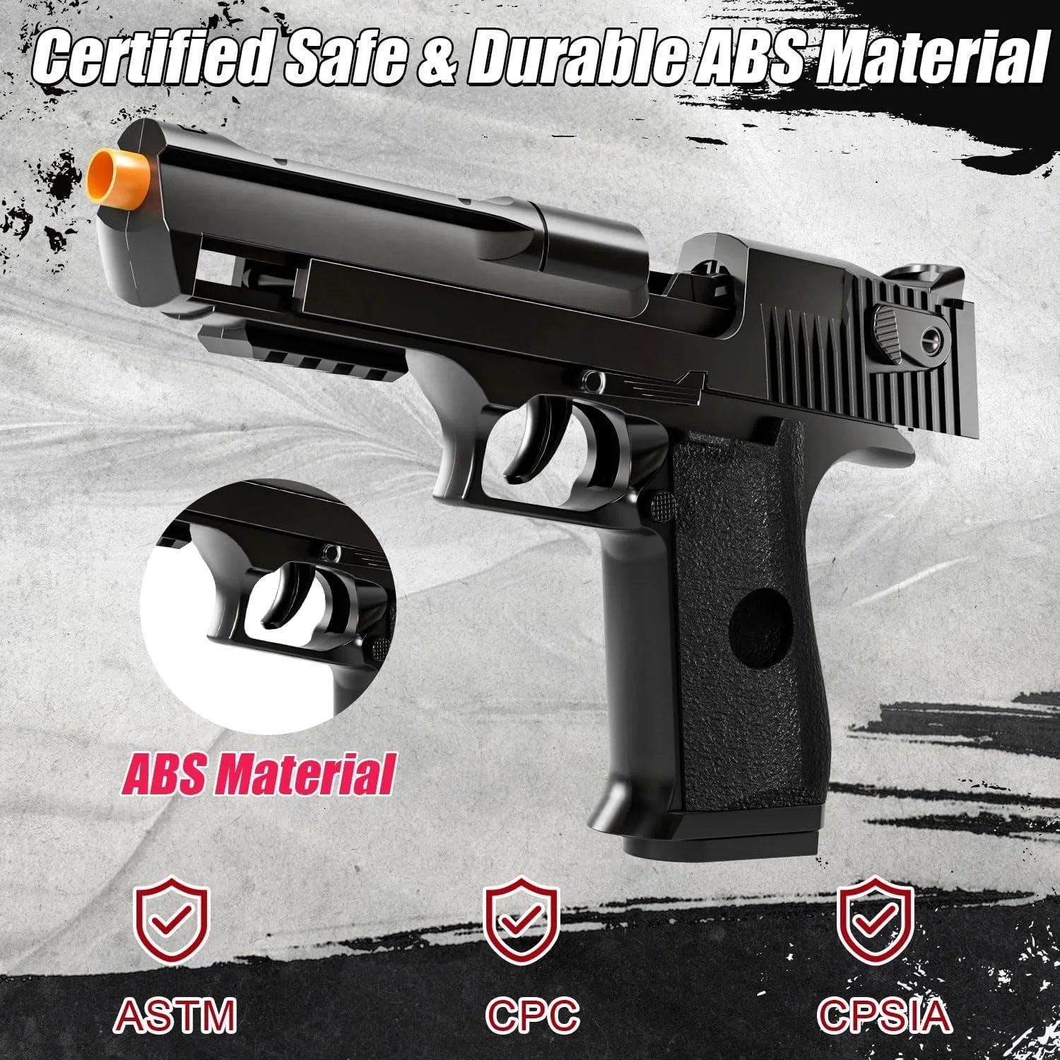 Desert Eagle Soft Bullet Toy Pistol with Shell Ejection & Pull-Back Action | Toylvia™ Secondary image