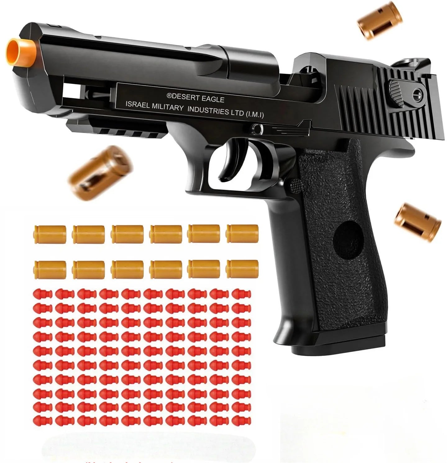 Soft bullet toy pistol with shell ejection and foam darts on white background – Toylvia Main image