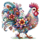 Mindful Dawn: Colorful Whimsical Rooster High-Difficulty Wood Jigsaw