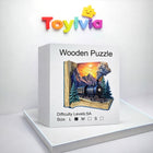 Train in the Book 3D Art Jigsaw Wooden Puzzle - (Unique Shape, Premium Wood)