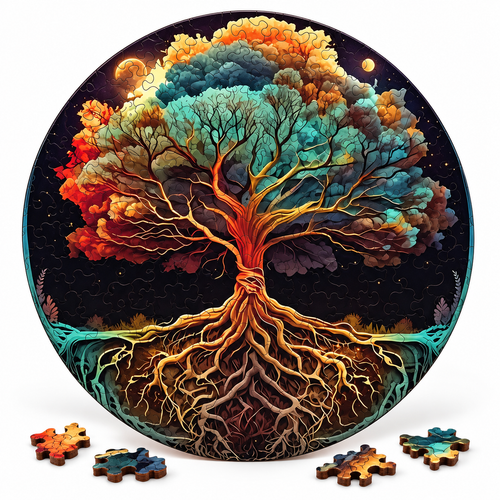 Yggdrasil Realm: High-Difficulty Tree of Life Wooden Puzzle - alternate view