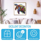 Floral Reef: Flower Sea Turtle Irregular Wood Jigsaw