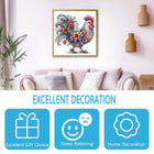 Mindful Dawn: Colorful Whimsical Rooster High-Difficulty Wood Jigsaw