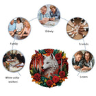 Focus & Mastery: Majestic Wolf in Bloom High-Difficulty Wood Jigsaw