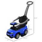 2-in-1 Toddler Push Car & Stroller | Blue Ride-On with Music | ToyIvia