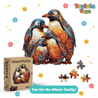 Unique Shape Penguin Wooden Jigsaw Puzzle - Advanced Level