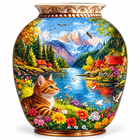 Unique Vase Shaped Wooden Jigsaw Puzzle Fantasy Landscape Art