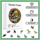 Capybara & Crocodile Wooden Jigsaw Puzzle - 5A Difficulty Irregular Wood Set